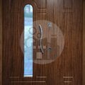 металлическая двустворчатая дверь ДВСТК-35, со стеклом, вид с внутреннней стороны